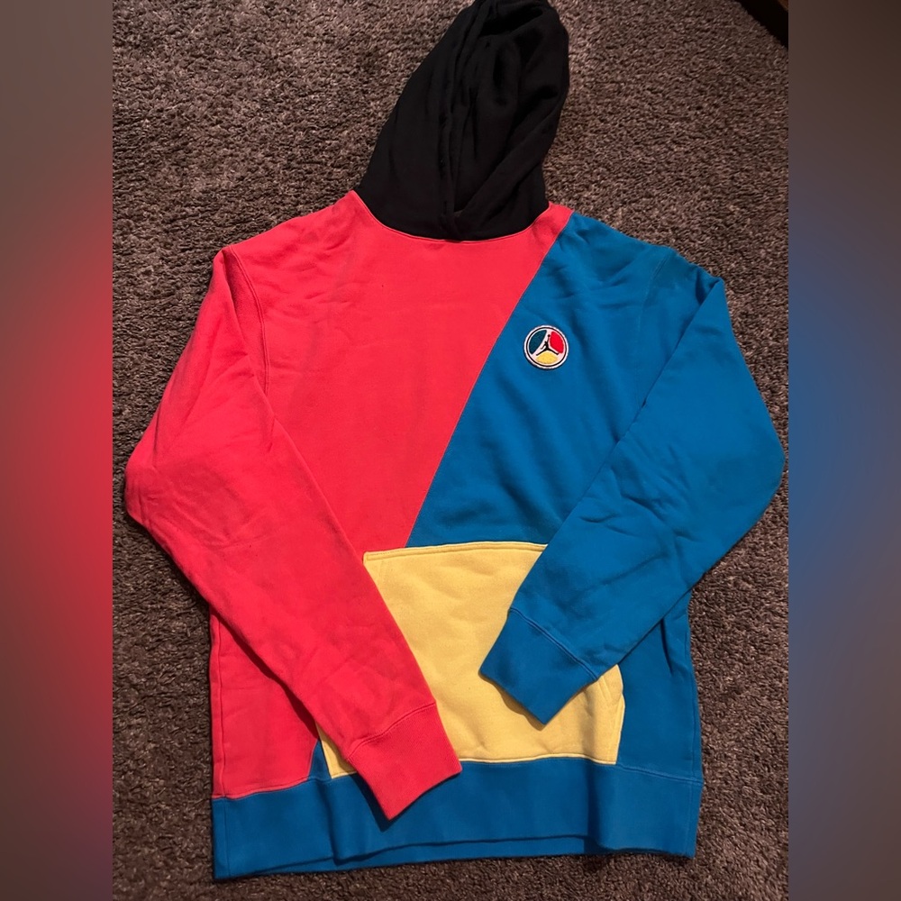Jordan Colorblock Hoodie in Red, Blue, Yellow & Black